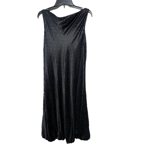 Maria Pinto Bubble Hem Boatneck Midi Black Dress 10 - Picture 3 of 13